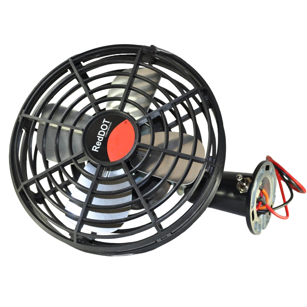73R9052 12V defrost fan with integrated plastic protective cage