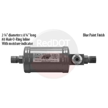 74R0480 inline receiver drier with sight glass and #8 male O-ring connections