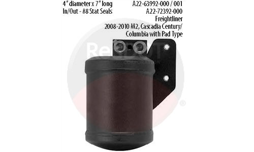 74R4215 pad-mount receiver drier with #8 Stat-Seal ports for Freightliner A/C systems