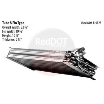 77R0350 tube-and-fin A/C condenser core for mobile HVAC systems