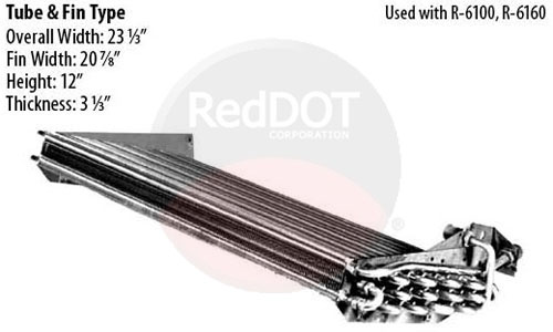 77R0620 tube-and-fin A/C condenser assembly for mobile HVAC systems