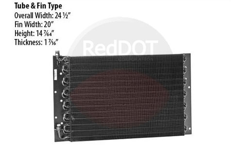 77R0900 tube-and-fin A/C condenser assembly for PACCAR mobile HVAC systems