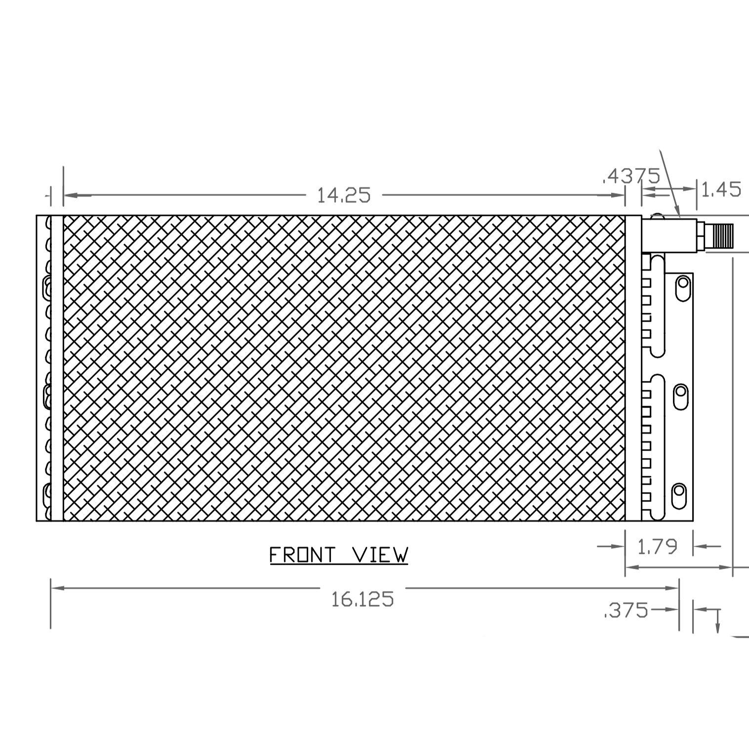 BTRAC BA7-5551 condenser with tube-and-fin core and O-ring connections