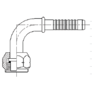 BT0-5138 90 degree #10 Air-O-Crimp hose fitting with M24 female metric port