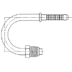 BT0-5180 180 degree #6 Air-O-Crimp hose fitting with #6 male O-ring connection
