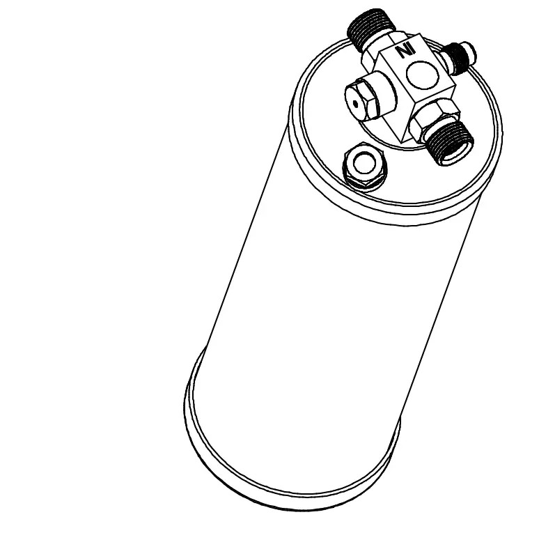BT4-7143 receiver drier with moisture indicator and male O-ring fittings