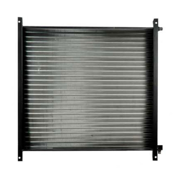 BT7-6205 aluminum condenser coil with #8 and #6 male insert O-ring fittings for Navistar trucks