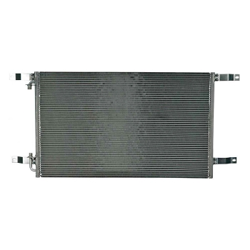 BT7-6229 parallel-flow aluminum condenser coil with #8 and #6 male insert O-ring fittings for Freightliner trucks