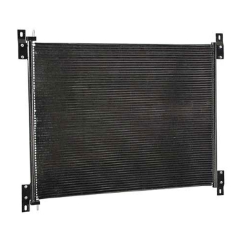 BT7-6284 parallel-flow aluminum condenser coil with Paccar pad inlet and outlet fittings for Kenworth trucks