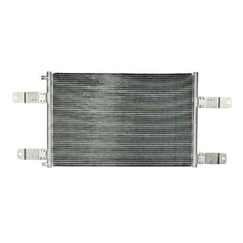 BT7-6290 parallel-flow aluminum condenser coil with #8 and #6 male insert O-ring fittings for Mack trucks