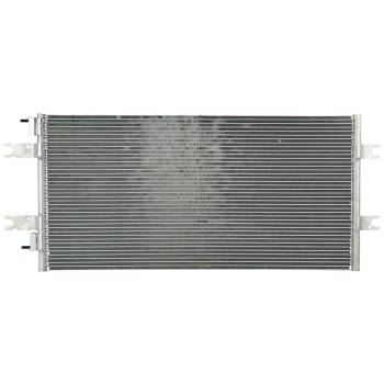 BT7-6357 parallel-flow aluminum condenser coil with Volvo pad inlet and outlet fittings for Mack trucks