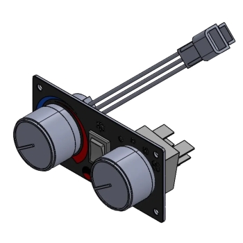 BT2-0120-1 HVAC control panel assembly with switches and knobs