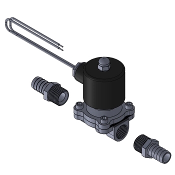 BT2-0161 12V normally closed water valve with 5/8 barb fittings