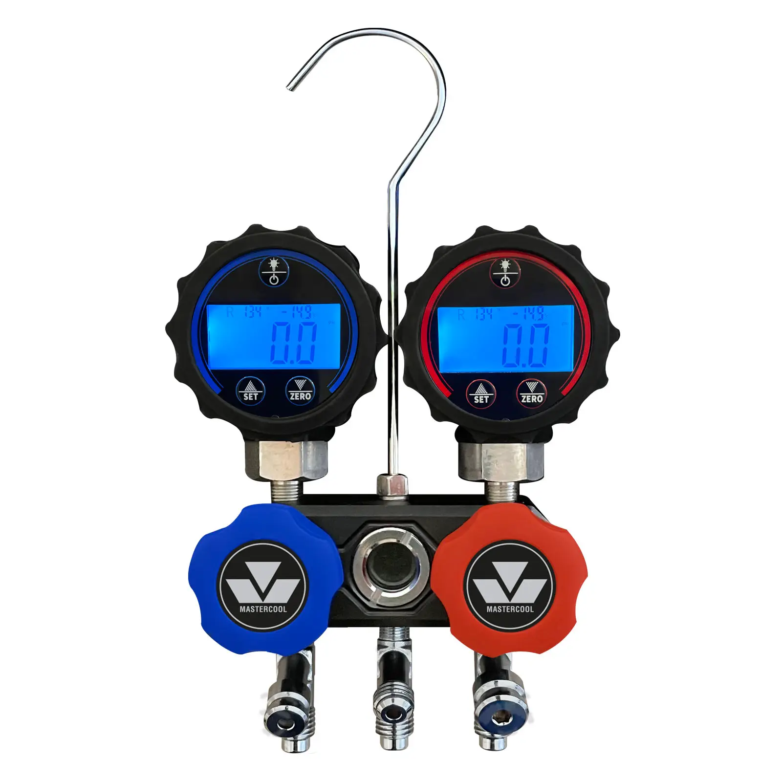 Mastercool 84472 Black Series Mini-Fold R134a Compact 2-Way Aluminum Manifold - Image 4