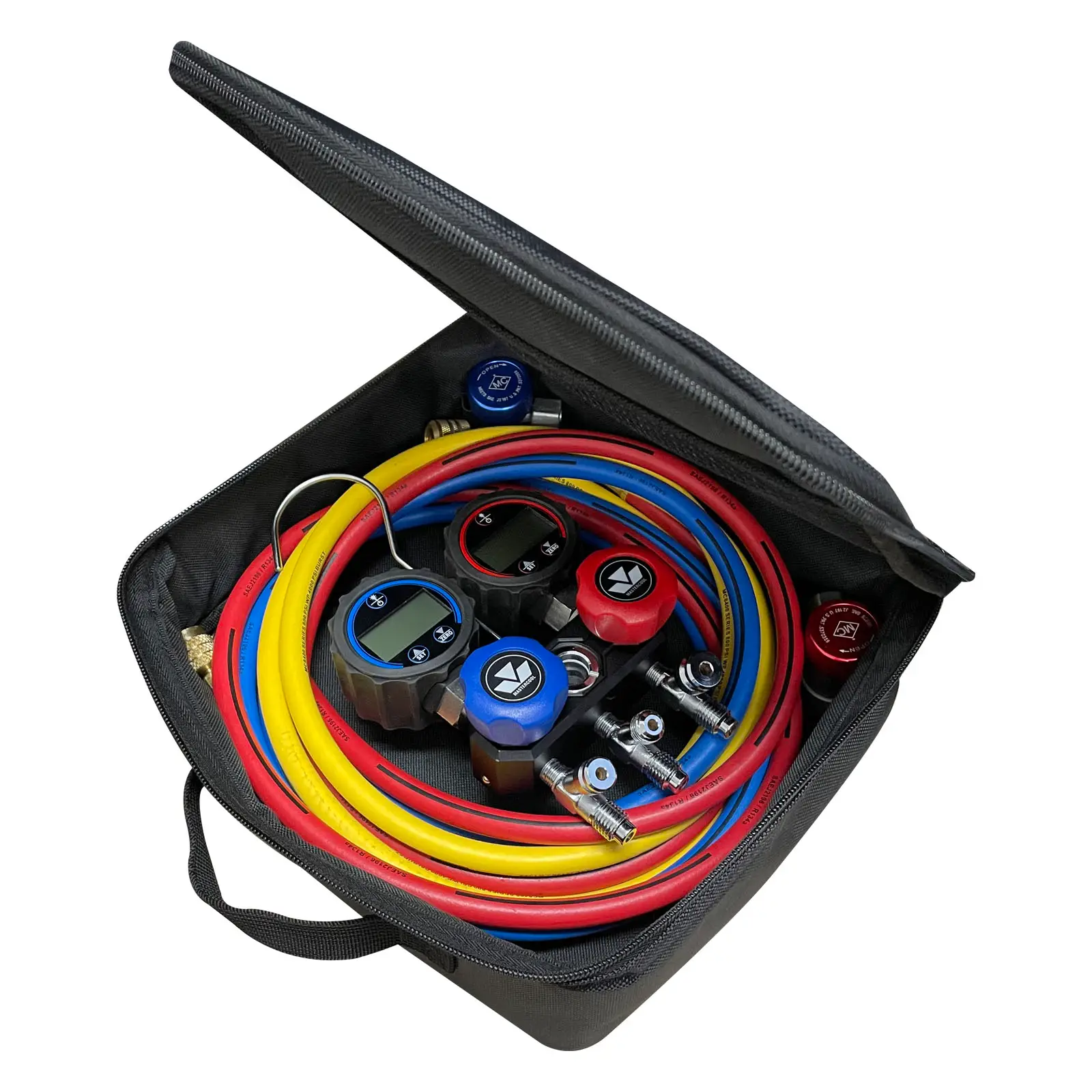 Mastercool 84472 Black Series Mini-Fold R134a Compact 2-Way Aluminum Manifold - Image 3