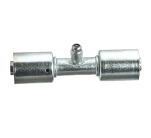 70R2061S Red Dot straight splicer refrigerant hose fitting with R12 service port