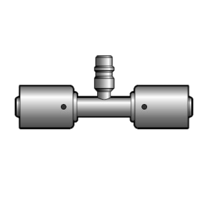 70R2076S Red Dot straight refrigerant hose splicer with 16 mm R134a quick-disconnect service port