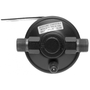74R1106 inline receiver drier with #6 male O-ring fittings and side service port