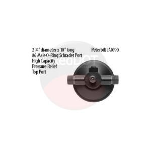 74R1806 inline receiver drier with Schrader service port and #6 male O-ring fittings
