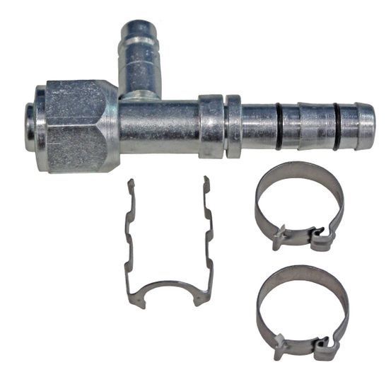 BT0-7019 EZ-Clip female o-ring straight AC fitting #10 to #12 with low-side port