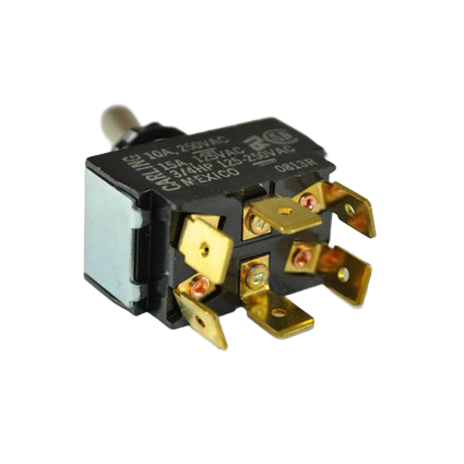 Red Dot 71R0200 chrome DPDT on off on toggle switch with six terminals